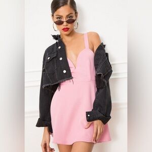 SUPERDOWN Jayden Sweetheart Mini Dress in Rose